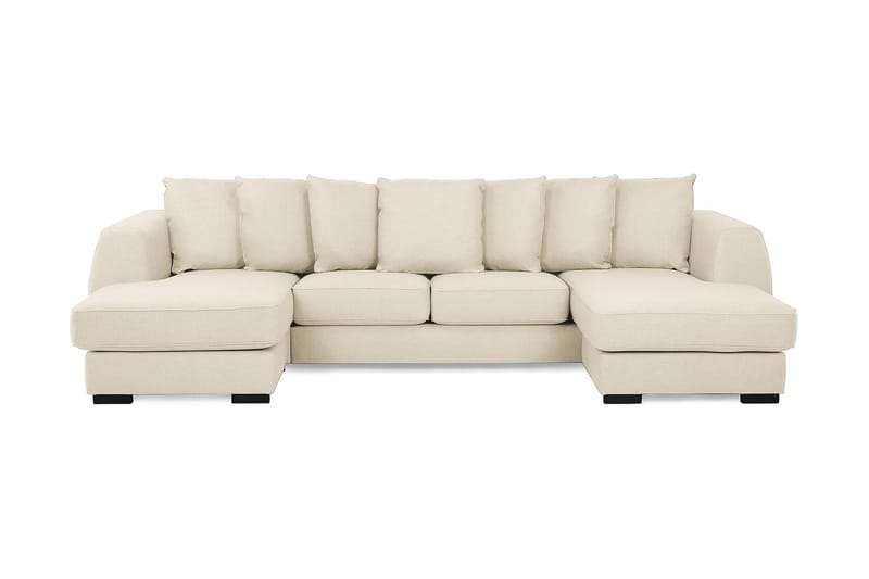 U-sofa Ontario med Dobbeldivan inkl. Konvoluttputer - Beige - U-sofa