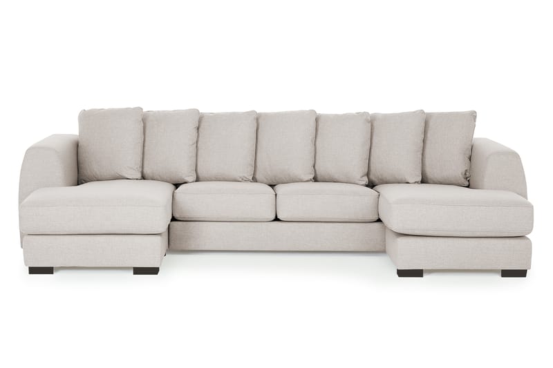 U-sofa Ontario med Dobbeldivan inkl. Konvoluttputer - Beige - U-sofa