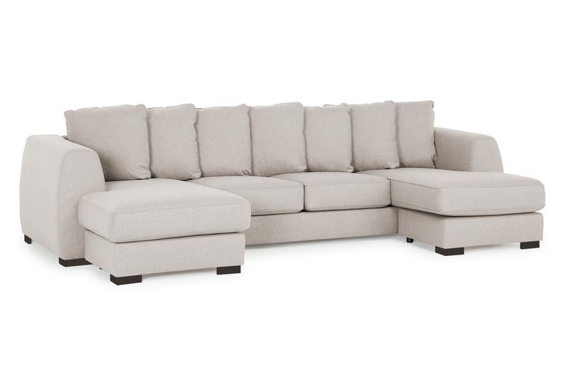 U-sofa Ontario med Dobbeldivan inkl. Konvoluttputer - Beige - U-sofa