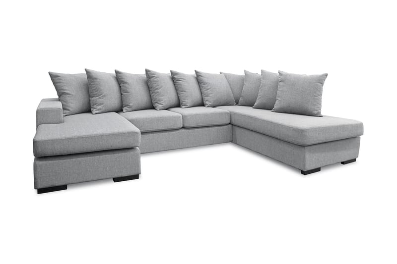 U-sofa Rodrigo med Divan Venstre inkl. Konvoluttputer - Grå - Møbler - Sofaer - U-sofa