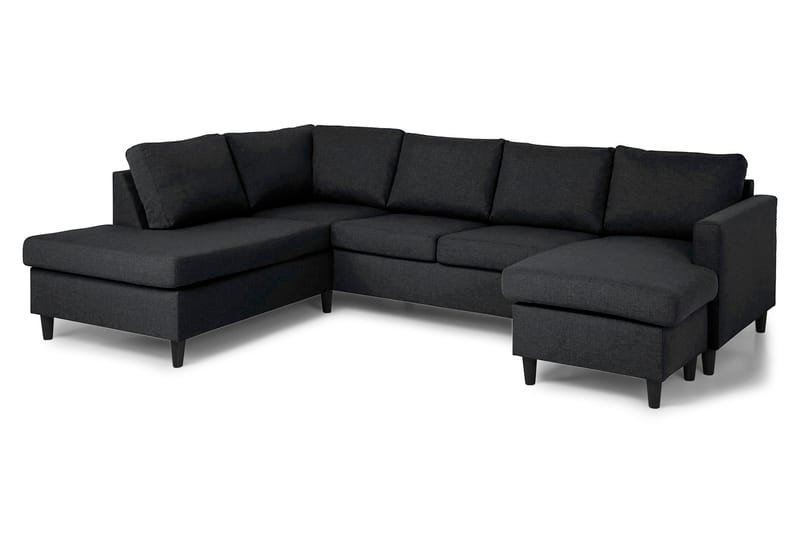 U-sofa Yen med Divan Høyre - Mørkgrå - 4 seters sofa med divan - U-sofa
