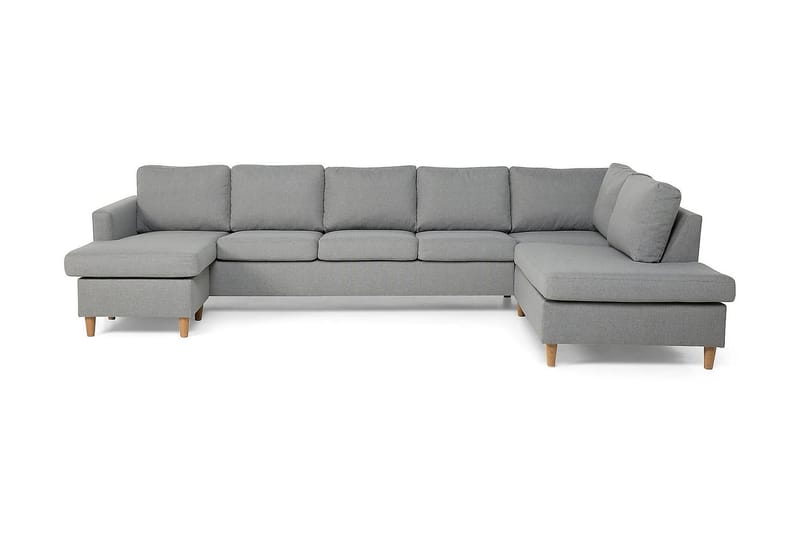 U-sofa Yen Large med Divan Venstre - Lysgrå - U-sofa