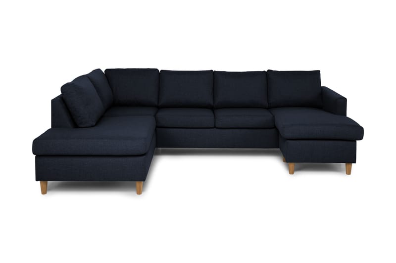 U-sofa Yen med Divan Høyre - Blå - 4 seters sofa med divan - U-sofa