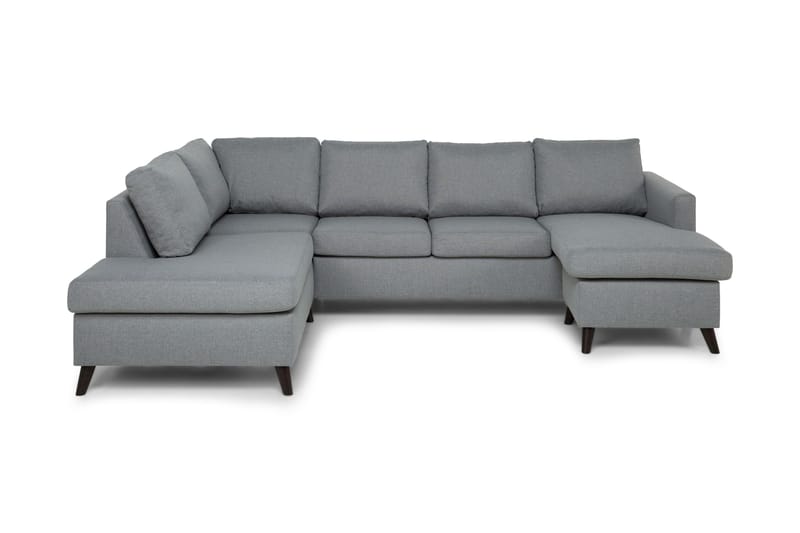 U-sofa Yen med Divan Høyre - Lysgrå - 4 seters sofa med divan - U-sofa