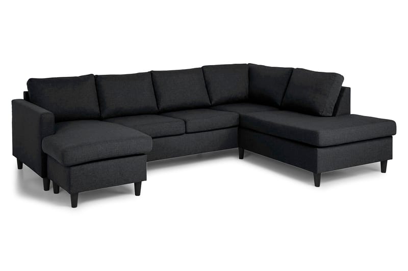 U-sofa Yen med Divan Venstre - Grå - 4 seters sofa med divan - U-sofa