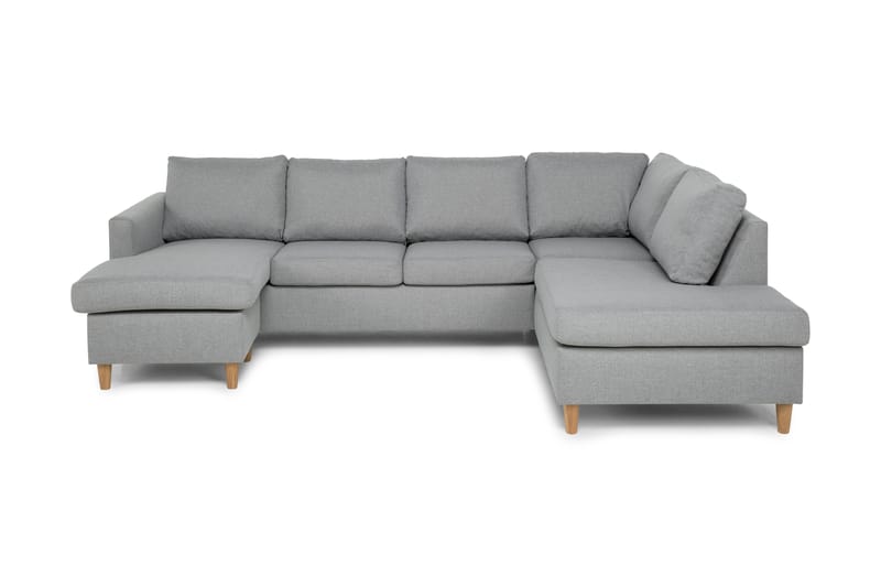 U-sofa Yen med Divan Venstre - Lysgrå - 4 seters sofa med divan - U-sofa