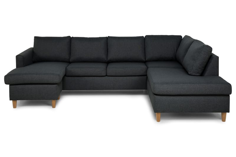 U-sofa Yen med Divan Venstre - Mørkgrå - 4 seters sofa med divan - U-sofa