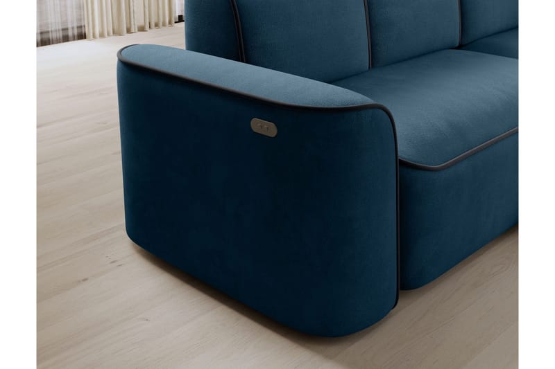 Ume 4-seter Sofa med Sjeselong - Blå - Møbler - Sofaer - Sofaer med sjeselong - 4 seters sofa med divan