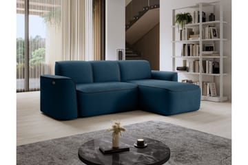 Ume 4-seter Sofa med Sjeselong - Blå - Møbler - Sofaer - Sofaer med sjeselong - 4 seters sofa med divan