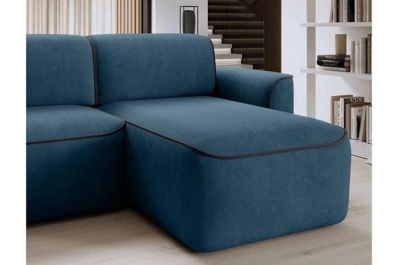 Ume 4-seter Sofa med Sjeselong - Blå - Møbler - Sofaer - Sofaer med sjeselong - 4 seters sofa med divan