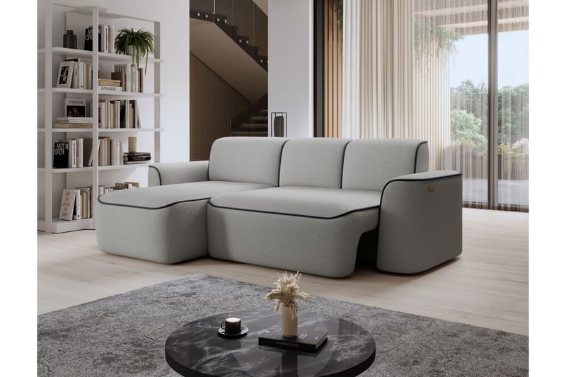 Ume 4-seter Sofa med Sjeselong - Grå - Møbler - Sofaer - Sofaer med sjeselong - 4 seters sofa med divan