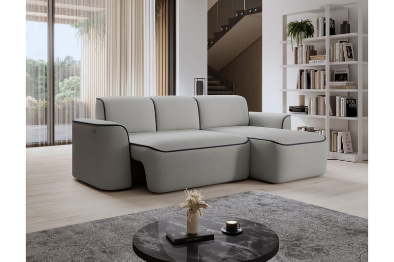 Ume 4-seter Sofa med Sjeselong - Grå - Møbler - Sofaer - Sofaer med sjeselong - 4 seters sofa med divan