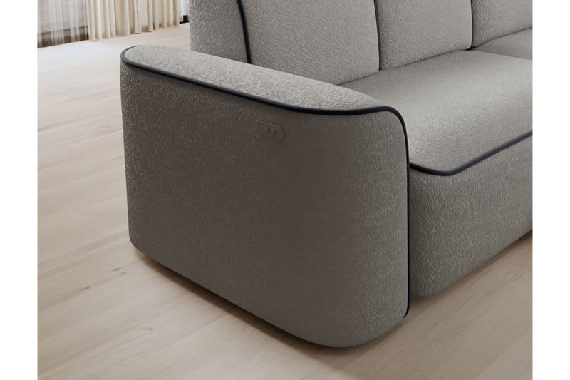 Ume 4-seter Sofa med Sjeselong - Grå - Møbler - Sofaer - Sofaer med sjeselong - 4 seters sofa med divan