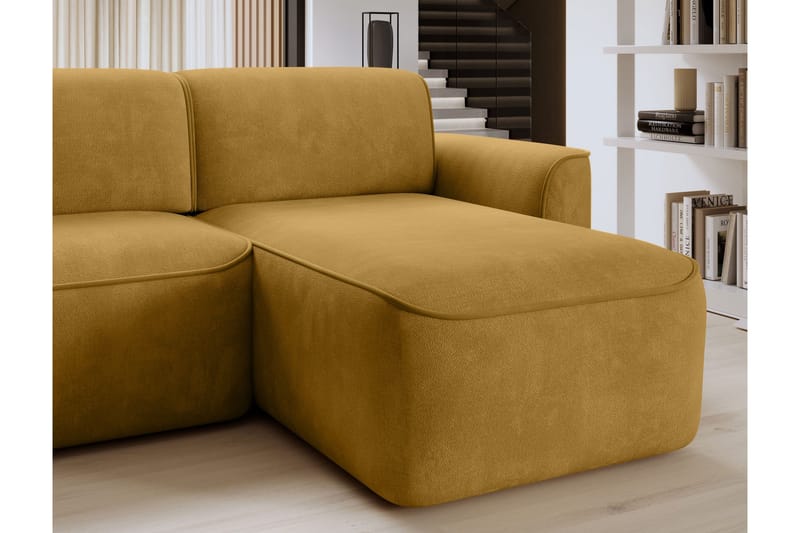 Ume 4-seter Sofa med Sjeselong - Gul - Møbler - Sofaer - Sofaer med sjeselong - 4 seters sofa med divan