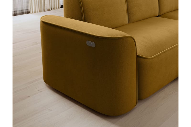 Ume 4-seter Sofa med Sjeselong - Gul - Møbler - Sofaer - Sofaer med sjeselong - 4 seters sofa med divan
