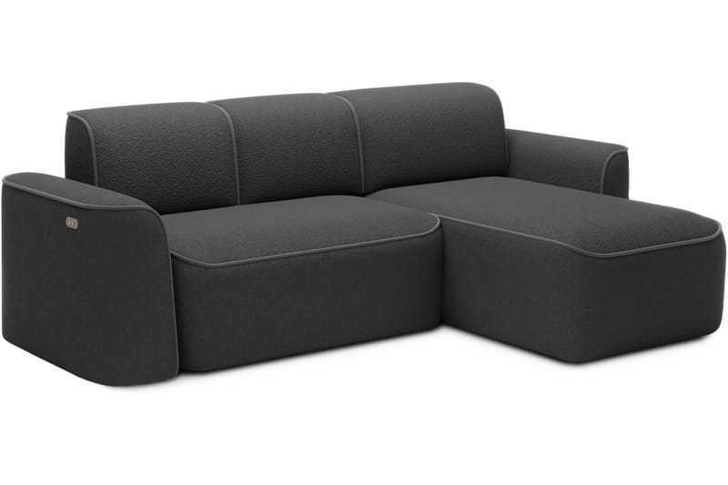 Ume 4-seter Sofa med Sjeselong - Mørk grå - Møbler - Sofaer - Sofaer med sjeselong - 4 seters sofa med divan