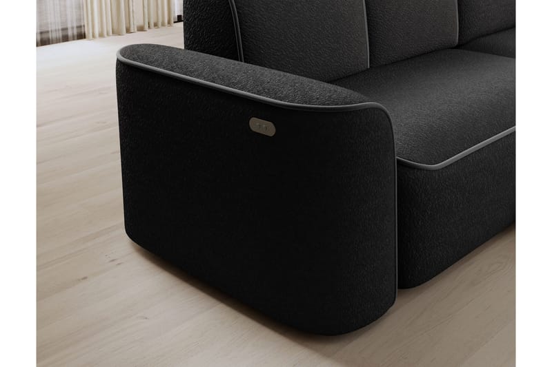 Ume 4-seter Sofa med Sjeselong - Mørk grå - Møbler - Sofaer - Sofaer med sjeselong - 4 seters sofa med divan