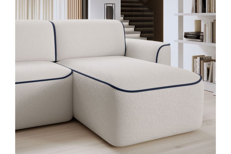 Ume 4-seters Sofa med Divan - Hvit - Møbler - Sofaer - Sofaer med sjeselong - 4 seters sofa med divan