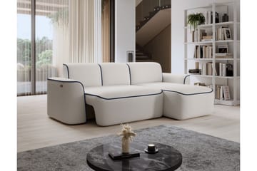 Ume 4-seters Sofa med Divan - Hvit - Møbler - Sofaer - Sofaer med sjeselong - 4 seters sofa med divan