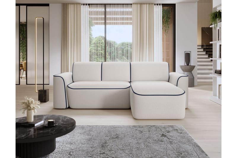 Ume 4-seters Sofa med Divan - Hvit - Møbler - Sofaer - Sofaer med sjeselong - 4 seters sofa med divan