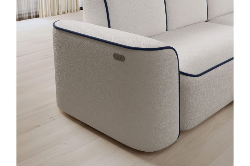 Ume 4-seters Sofa med Divan - Hvit - Møbler - Sofaer - Sofaer med sjeselong - 4 seters sofa med divan