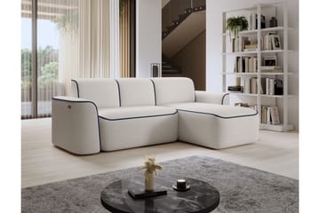 Ume 4-seters Sofa med Divan - Hvit - Møbler - Sofaer - Sofaer med sjeselong - 4 seters sofa med divan