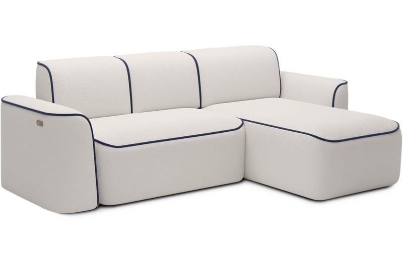 Ume 4-seters Sofa med Divan - Hvit - Møbler - Sofaer - Sofaer med sjeselong - 4 seters sofa med divan