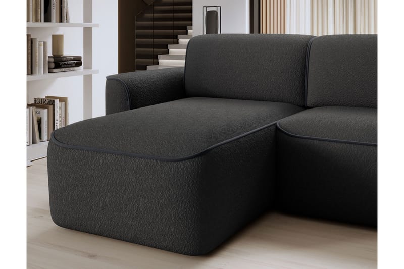 Ume 4-seters Sofa med Divan - Mørk grå - Møbler - Sofaer - Sofaer med sjeselong - 4 seters sofa med divan