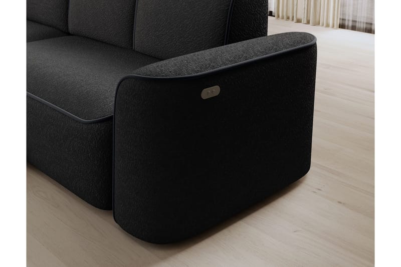 Ume 4-seters Sofa med Divan - Mørk grå - Møbler - Sofaer - Sofaer med sjeselong - 4 seters sofa med divan