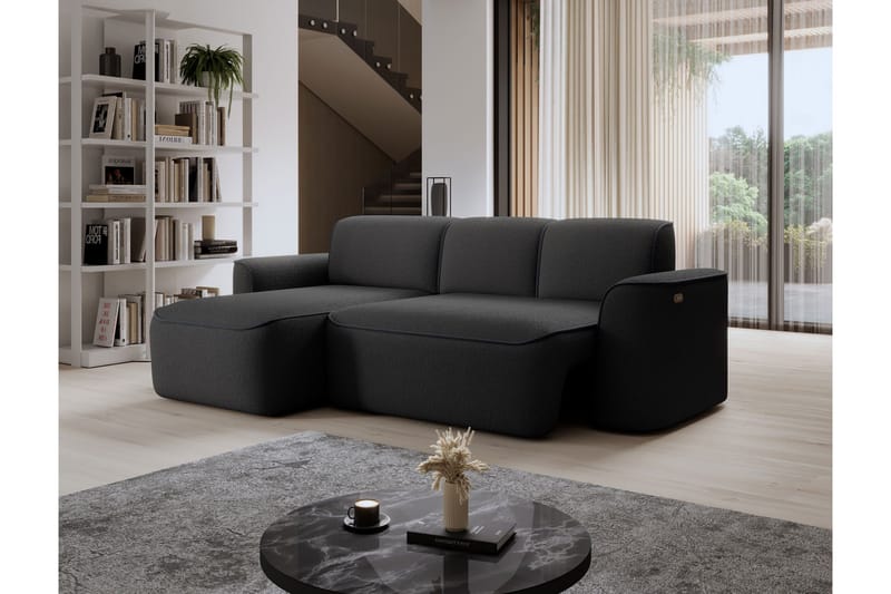Ume 4-seters Sofa med Divan - Mørk grå - Møbler - Sofaer - Sofaer med sjeselong - 4 seters sofa med divan
