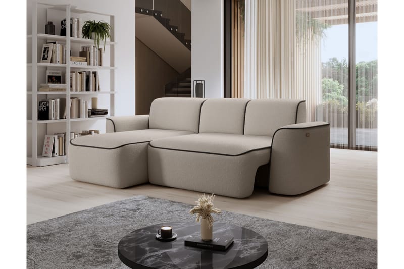 Ume 4-seters Sofa med Sjeselong - Beige - Møbler - Sofaer - Sofaer med sjeselong - 4 seters sofa med divan