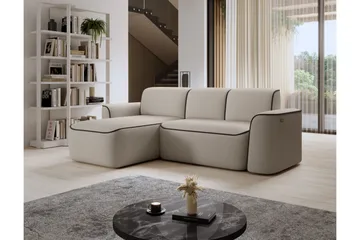 Ume 4-seters Sofa med Sjeselong - Beige - Møbler - Sofaer - Sofaer med sjeselong - 4 seters sofa med divan