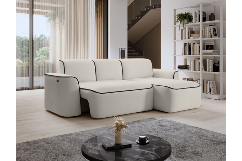 Ume 4-seters Sofa med Sjeselong - Beige - Møbler - Sofaer - Sofaer med sjeselong - 4 seters sofa med divan