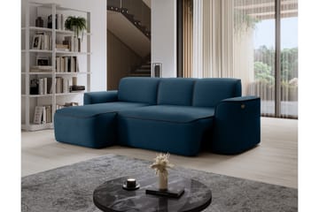 Ume 4-seters Sofa med Sjeselong - Blå - Møbler - Sofaer - Sofaer med sjeselong - 4 seters sofa med divan