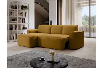 Ume 4-seters Sofa med Sjeselong - Gul - Møbler - Sofaer - Sofaer med sjeselong - 4 seters sofa med divan