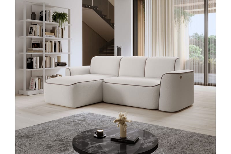 Ume 4-seters Sofa med Sjeselong - Hvit - Møbler - Sofaer - Sofaer med sjeselong - 4 seters sofa med divan