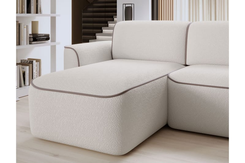 Ume 4-seters Sofa med Sjeselong - Hvit - Møbler - Sofaer - Sofaer med sjeselong - 4 seters sofa med divan