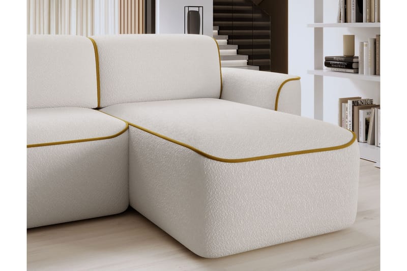 Ume 4-seters Sofa med Sjeselong - Hvit - Møbler - Sofaer - Sofaer med sjeselong - 4 seters sofa med divan