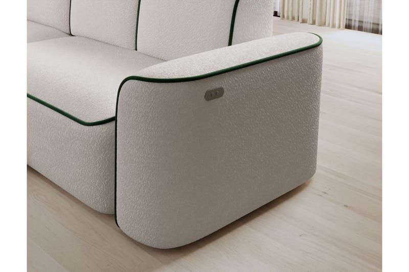 Ume 4-seters Sofa med Sjeselong - Hvit - Møbler - Sofaer - Sofaer med sjeselong - 4 seters sofa med divan