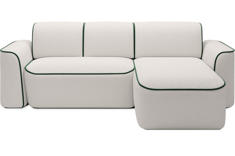 Ume 4-seters Sofa med Sjeselong, Hvit
