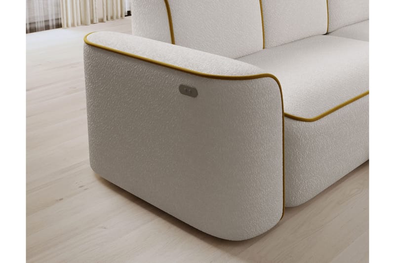 Ume 4-seters Sofa med Sjeselong - Hvit - Møbler - Sofaer - Sofaer med sjeselong - 4 seters sofa med divan