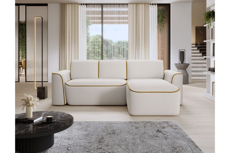Ume 4-seters Sofa med Sjeselong - Hvit - Møbler - Sofaer - Sofaer med sjeselong - 4 seters sofa med divan