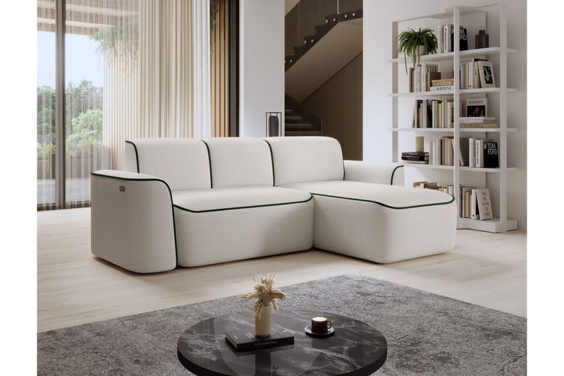 Ume 4-seters Sofa med Sjeselong - Hvit - Møbler - Sofaer - Sofaer med sjeselong - 4 seters sofa med divan