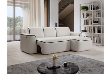 Ume 4-seters Sofa med Sjeselong - Hvit - Møbler - Sofaer - Sofaer med sjeselong - 4 seters sofa med divan