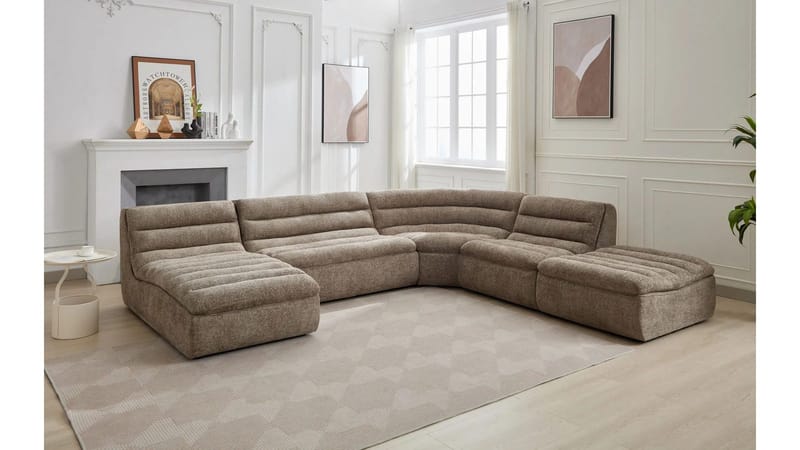Valdoro 2-seters midtmodul i stoff 135 cm - Mink - Møbler - Sofaer - 2 seter sofa