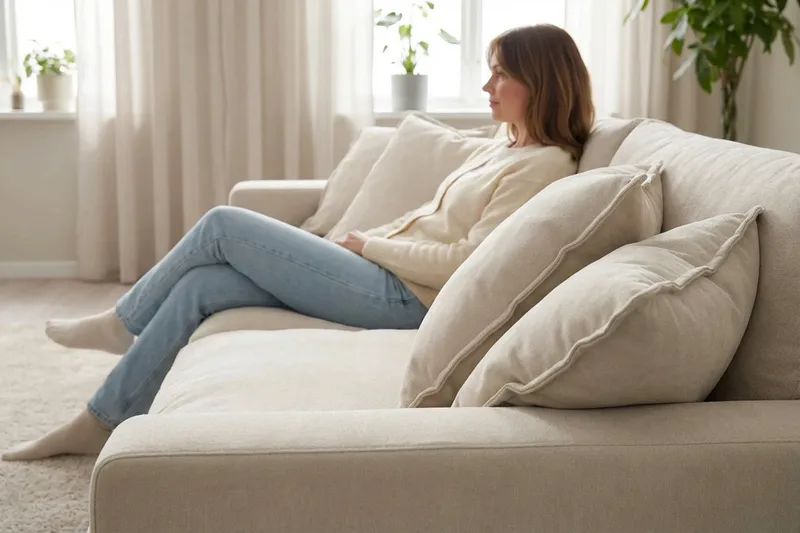 Valencia ekstra dyp 3-seters sofa i chenille - Beige - Møbler - Sofaer - 3 seter sofa