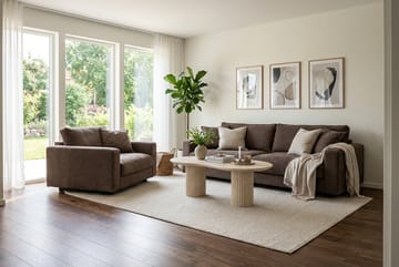 Valencia ekstra dyp 3-seters sofa i chenille - Mørkbrun - Møbler - Sofaer - 3 seter sofa