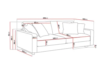 Valencia ekstra dyp 3-seters sofa - Mørkegrå - Møbler - Sofaer - 3 seter sofa
