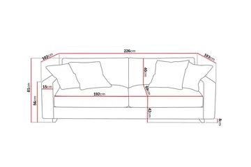 Valencia ekstra dyp 3-seters sofa - Mørkegrå - Møbler - Sofaer - 3 seter sofa