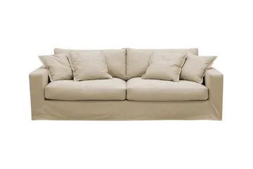 Valencia Ekstra dyp 3-seters sofa med avtakbart og vaskbart trekk - Beige - Møbler - Sofaer - 4 seter sofa